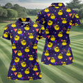 Funny Rubber Duck Retro Pattern Hawaiian Golf Shirt, Women's Golf Tops, Ladies Golf Shirts