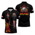 Custom Skull Golf Polo Shirt, Mens Golf Gift, Funny Golf Shirt