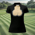 Black Funny Dickhead Faux Chest Golf Shirt, Women's Golf Tops, Ladies Golf Shirts