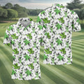 Green Cocktail Splash Pattern Golf Shirt, Mens Golf Shirts, Hawaiian Golf Shirt, Golf Polo Shirts For Men