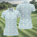 Autism Awareness Rainbow Heart Infinity Symbol Blue And White Golf Shirt For Women, Ladies Golf Polos