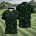Dinosaurs In The Forest Deep Forest Green Hawaiian Golf Shirt, Polo Shirts For Men
