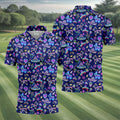Mexican Holiday Symbols Neon Pattern Cinco De Mayo Celebration Fiesta Themed Golf Shirts For Men