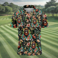 Bigfoot Hawaiian Tropical Golf Shirt, Funny Sasquatch Golf Shirts For Men