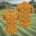 Rosé Champagne Seamless Pattern Yellow Golf Shirt, Polo Shirts For Men, Golf Shirts For Men