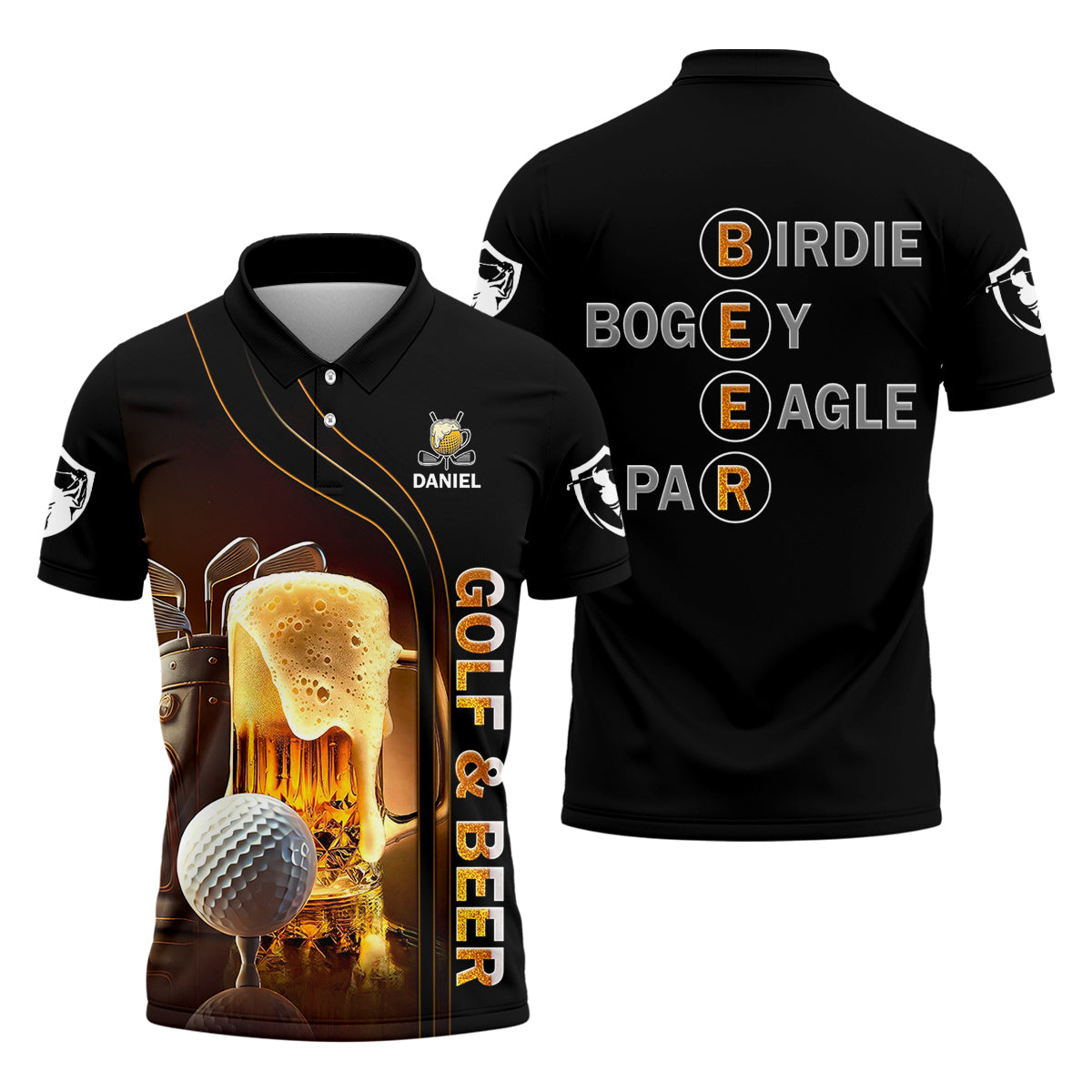 Golf And Beer Custom Men's Golf Polo Shirt, Funny Golf Shirt, Gift For Golfers