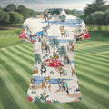 Pit Bull Beach Vacation Tropical Golf Polo Shirt, Golf Shirts For Women, Women's Golf Apparel