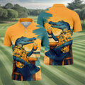 Funny Crocodile Tropical Theme Hawaiian Golf Shirt, Polo Shirts For Men, Golfing Apparel