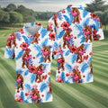 Bigfoot Flamingo Float Tropical Hawaiian Golf Shirt, Hawaiian Golf Shirt, Mens Golf Shirts