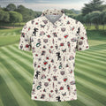Old School Tattoo Flash Pattern Golf Polo Shirt, Men's Golf Shirt, Printed Golf Shirts