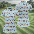 Run For The Roses Horse Ride Racing Women's Golf Tops, Ladies Golf Shirts, Golf Shirt For Women