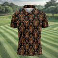 Haunted Face Wallpaper Halloween Golf Polo Shirt, Golf Polo For Men, Golf Apparel Shirt