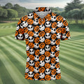 Halloween Skull Pumpkin Pattern Golf Polo Shirt, Men's Golf Shirt, Hawaiian Golf Shirt