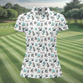 White Desert Golf Pattern Golf Polo Shirt, Women's Golf Polo, Hawaiian Golf Shirt