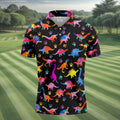 Dinosaur Lover Colorful Golf Shirt, Men’s Golf Shirt, Golf Polo Shirts For Men