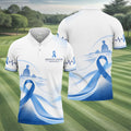 Blue Ribbon Golfer Prostate Cancer Awareness Polo Shirt, Golf Shirts For Men