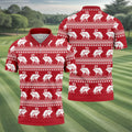 Reindeer Humping Seamless Pattern Golf Shirt, Christmas Golf Shirt, Golf Shirts For Men, Golf Gift For Men