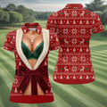 Funny Festive Costume Christmas Golf Shirt, Women’s Golf Polo, Golf Tops For Women