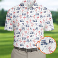 Flamingo Funny Golf Pattern Polo Shirt, Men's Golf Shirt, Golf Apparel For Men