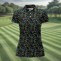 Colored Condoms Funny Style Black Golf Shirt, Women's Golf Tops, Valentines Golf Gift, Golf Gift For Ladies