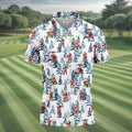 Santa Golfing Polo Shirt Mens, Fun Golf Shirts For Men, Christmas Golf Shirt, Golf Lover Xmas Gift