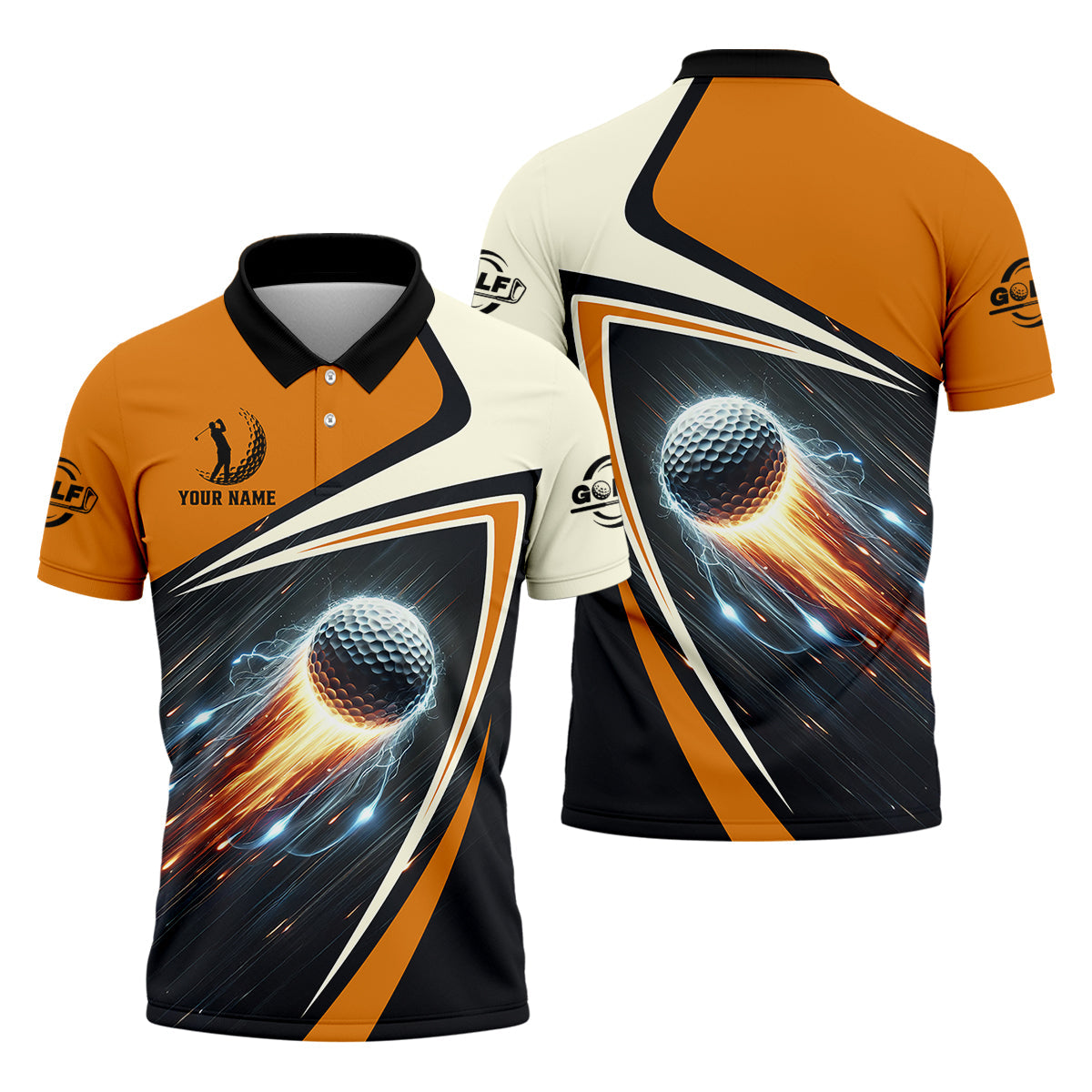 Custom Golf Ball Men's Golf Polo Shirt, Golfing Apparel, Golf Gifts For Men