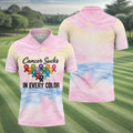 Cancer Sucks In Every Color Ribbon Polo Shirt, Mens Golf Polo, Printed Golf Shirts