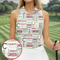 Cameron Pattern Christmas Golf Tops For Women, Christmas Golf Shirt, Women Golf Apparel