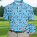 Dad Life Doodle Pattern Funny Golf Shirts, Father's Day Golf Shirt, Golf Gift For Dad