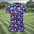 Nautical Cruise Pattern Golf Polo Shirt, Women's Golf Apparel, Printed Golf Shirt