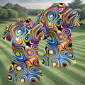 Blue And Yellow Fluid Art Cool Golf Shirt, Women's Golf Tops, Ladies Golf Shirts, Women's Polo Shirt