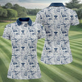 Skull Pirate Ocean Adventure Vintage Golf Shirt, Ladies Golf Tops, Golf Shirt For Women