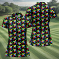 It's Okay To Be Different Autism Puzzle Women's Golf Tops, Autism Awareness Colors Ladies Golf Polos