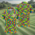It's Okay To Be Different Colorful Puzzle Pattern Autism Awareness Men's Golf Shirt, Polo Shirts For Men