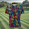 Adult Humor LGBT Rainbow Color Men's Funny Golf Shirts, Pride Month Celebrate Golf Shirts For Men