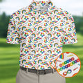 Autism Awareness Rainbow Pattern Colorful Handprints White Golf Shirt, Polo Shirts For Men