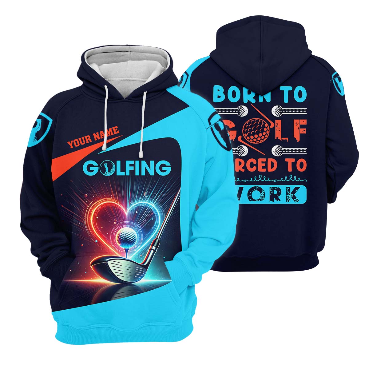 Born To Golf Force To Work Funny Golf Polo Shirt, Golfing Apparel, Funny Golf Polos, Golf Gift For Men