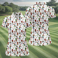 Bigfoot Golfer Pattern Women's Golf Tops, Golf Shirts For Women, Performance Golf Shirt