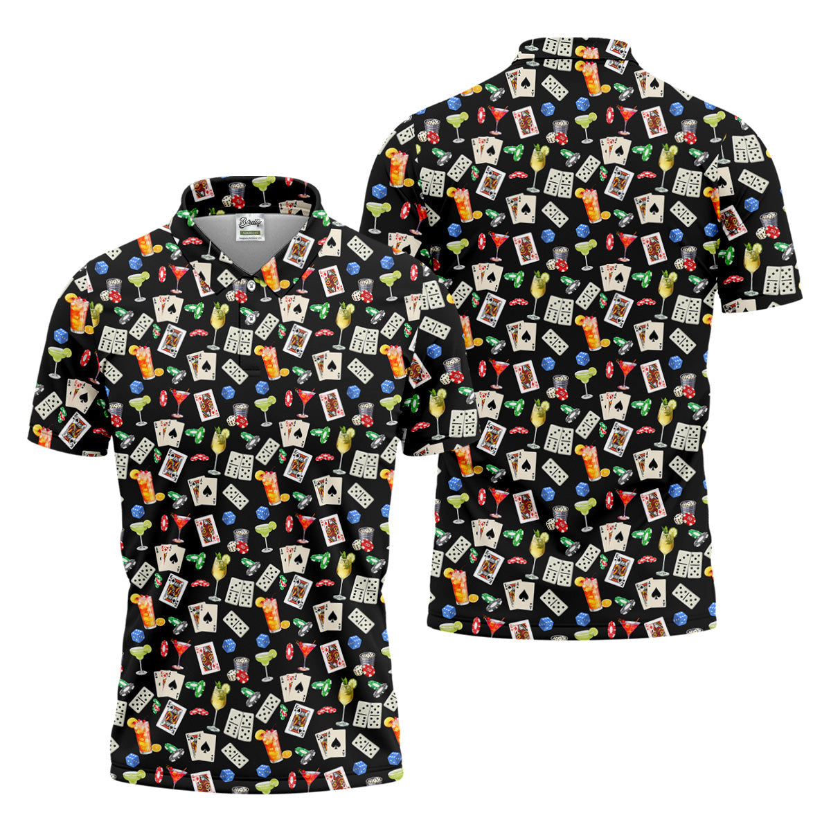Slot Machine Lucky Shirt, Fun Men's Golf Polos, Hawaiian Golf Shirts, Golfing Apparel