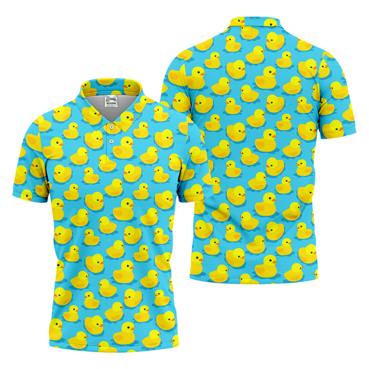Funny Yellow Duck Men's Golf Polo Shirt, Fun Golf Polo Shirt, Men Fun Golf Shirts, Golf Gift For Him