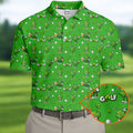 Three Leaf Clover Golf And Beer St Patrick's Day Green Golf Shirt, Fun Golf Shirts For Men, Polo Shirts For Men