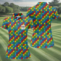 Love Needs No Words Autism Awareness Jigsaw Puzzle Pieces Golf Shirt For Women, Ladies Golf Polos