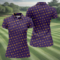 Purple Gravestone Bat Halloween Pattern Polo Shirt, Golf Polo For Women, Ladies Golf Top