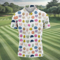 Funny Colorful Butt Pattern Golf Polo Shirt, Golf Shirts For Men, Mens Golf Apparel
