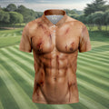 Scary Muscle Body Halloween Golf Shirt, Golf Polo Shirts For Men, Printed Golf Shirts