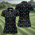 Funny Adult Cruise Vacation Pattern Polo Shirt, Womens Golf Tops, Printed Golf Shirt