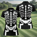 Halloween Skeleton Costume Golf Shirt, Women's Golf Polo, Hawaiian Golf Shirt