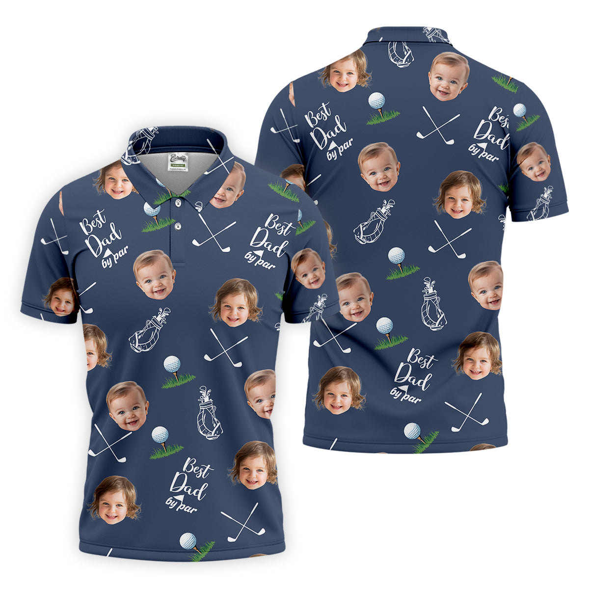 Best Dad By Par Custom Photo Golf Shirt, Fun Golf Shirt, Best Golf Gift For Dad