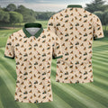 German Shepherd Golf Pattern Polo Shirt, Golf Shirts For Men, Mens Golf Apparel