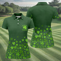 Shenanigans Coordinator Golf Ball Pattern St Patrick Day Green Golf Shirt, Women's Golf Tops, Ladies Golf Polos